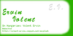 ervin volent business card